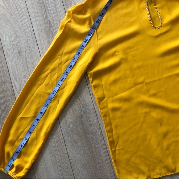 Kazo Mustard Yellow Long Sleeve Blouse Size L - Picture 8 of 14